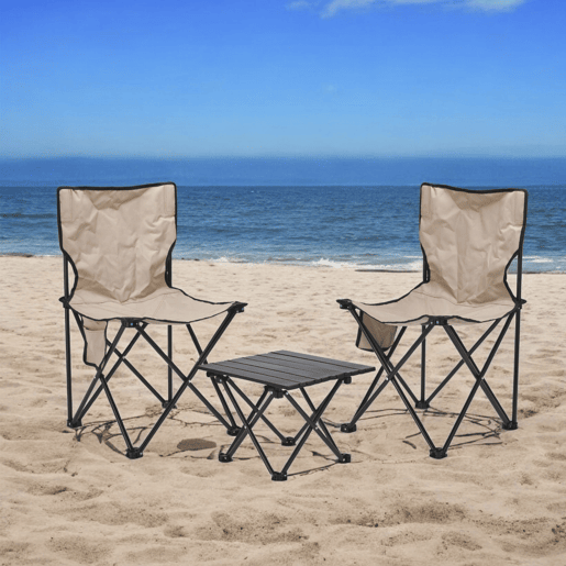 Conjunto de Campismo Well Home com 2 Cadeiras e 1 Mesa Dobrável