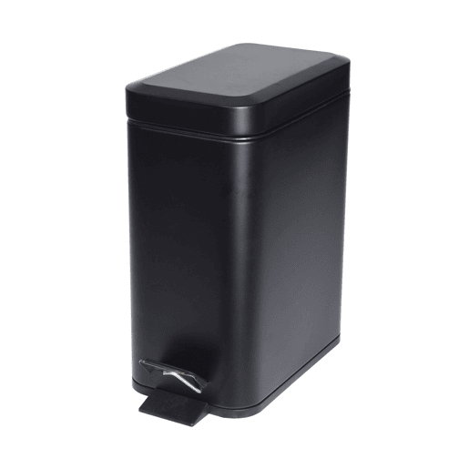 Lixeira com pedal Well Home 5L em metal preto