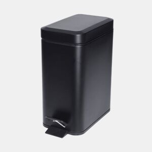Lixeira com pedal Well Home 5L em metal preto