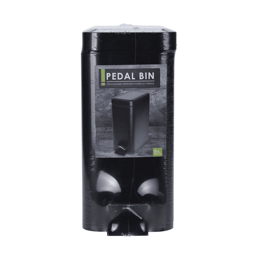 Lixeira com pedal Well Home 5L em metal preto