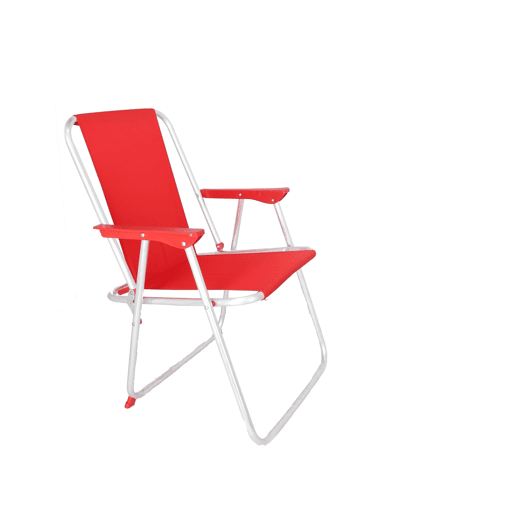 Well Home - Conjunto de 2 cadeiras de praia dobráveis u200Bu200Bde metal vermelhas 44x44x74cm
