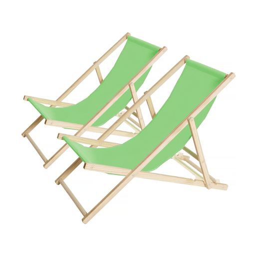 Conjunto de 2 espreguiçadeiras de madeira Chilienne - 107 x 56,5 x 81 cm - Verde