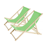Conjunto de 2 espreguiçadeiras de madeira Chilienne - 107 x 56,5 x 81 cm - Verde