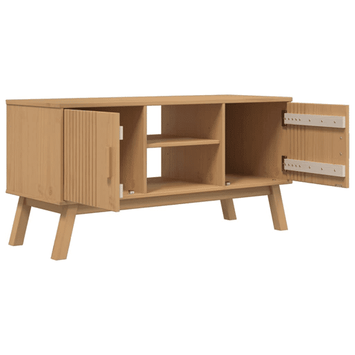 Móvel de TV - Modulo de TV - Armário de TV OLDEN 114x43x57cm madeira de pinho maciça castanho