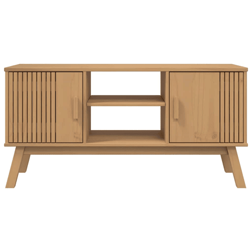 Móvel de TV - Modulo de TV - Armário de TV OLDEN 114x43x57cm madeira de pinho maciça castanho