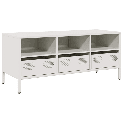 Móvel de TV - Modulo de TV - Armário de TV 101,5x39x43,5 cm aço laminado a frio branco