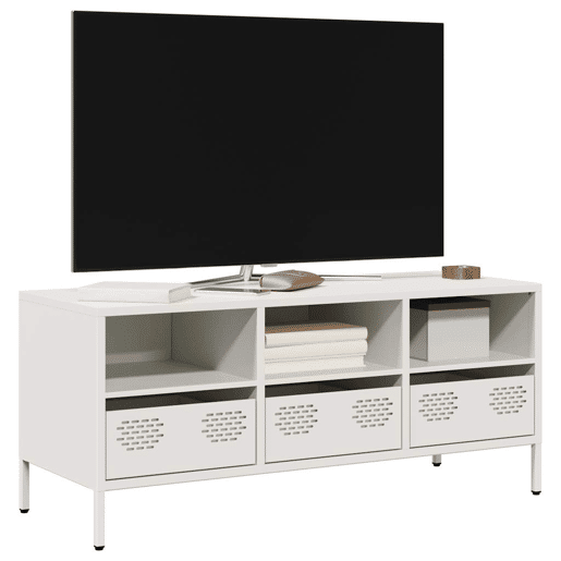 Móvel de TV - Modulo de TV - Armário de TV 101,5x39x43,5 cm aço laminado a frio branco