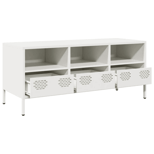 Móvel de TV - Modulo de TV - Armário de TV 101,5x39x43,5 cm aço laminado a frio branco