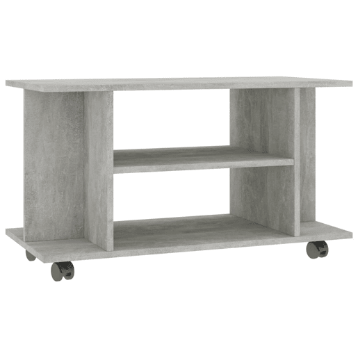 Móvel de TV - Modulo de TV - Armário de TV com rodas 80x40x45cm deriv.madeira cinzento cimento