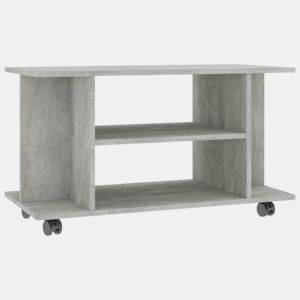 Móvel de TV - Modulo de TV - Armário de TV com rodas 80x40x45cm deriv.madeira cinzento cimento