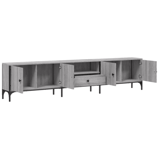 Móvel TV - Modulo de TV - Armário de TV c gaveta 200x25x44 cm derivados madeira cinza sonoma