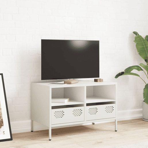 Móvel de TV - Modulo de TV - Armário de TV 68x39x43,5 cm aço laminado a frio branco