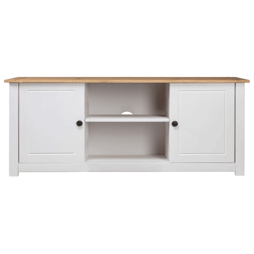 Móvel de TV - Modulo de TV - Armário de TV 120x40x50 cm madeira de pinho maciça Panama branco