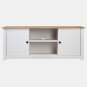 Móvel de TV - Modulo de TV - Armário de TV 120x40x50 cm madeira de pinho maciça Panama branco
