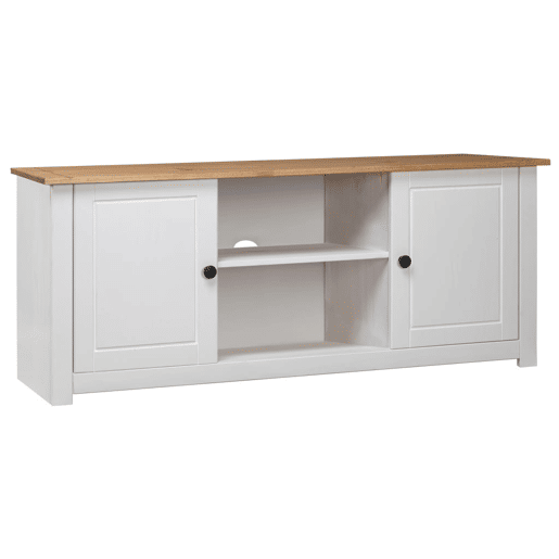 Móvel de TV - Modulo de TV - Armário de TV 120x40x50 cm madeira de pinho maciça Panama branco