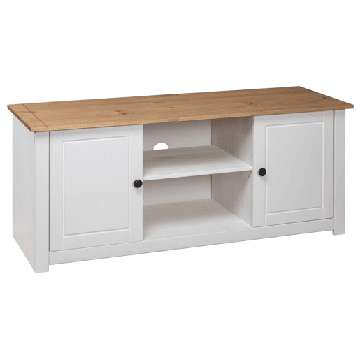 Móvel de TV - Modulo de TV - Armário de TV 120x40x50 cm madeira de pinho maciça Panama branco