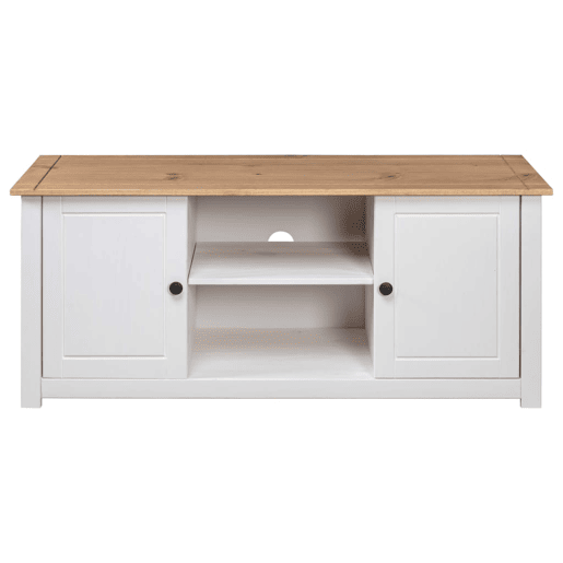 Móvel de TV - Modulo de TV - Armário de TV 120x40x50 cm madeira de pinho maciça Panama branco