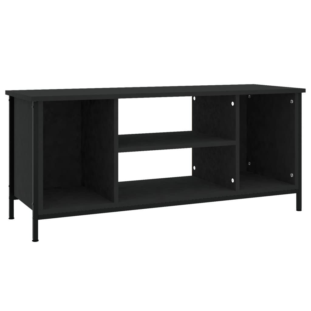 mueble tv - mesa de tv madera contrachapada negro 102x35x45 cm