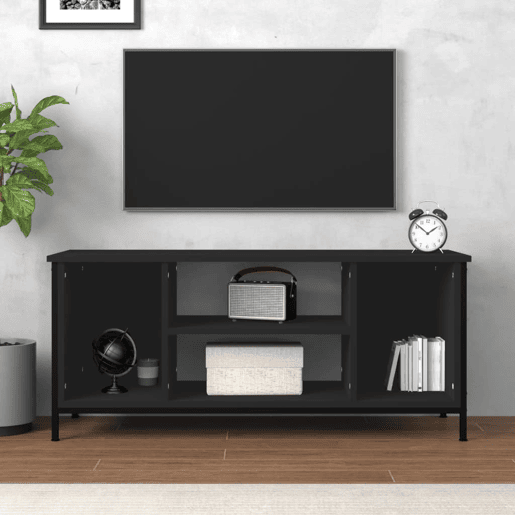 Móvel para TV - Móvel de TV - Armário de TV 102x35x45 cm madeira processada preto