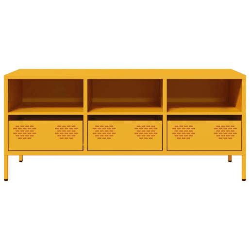 Móvel TV - Modulo de TV - Armário de TV 101,5x39x43,5 cm aço laminado a frio amarelo mostarda