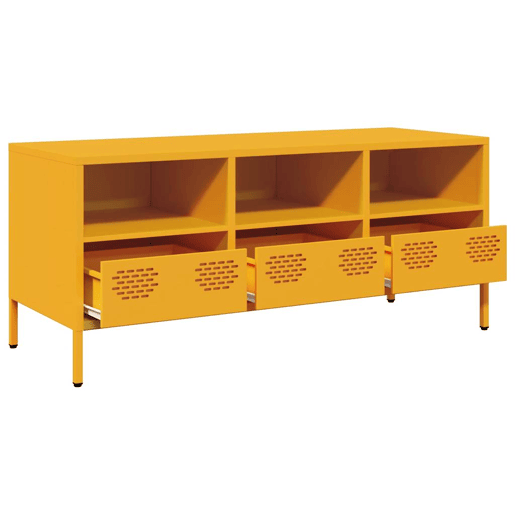Móvel TV - Modulo de TV - Armário de TV 101,5x39x43,5 cm aço laminado a frio amarelo mostarda