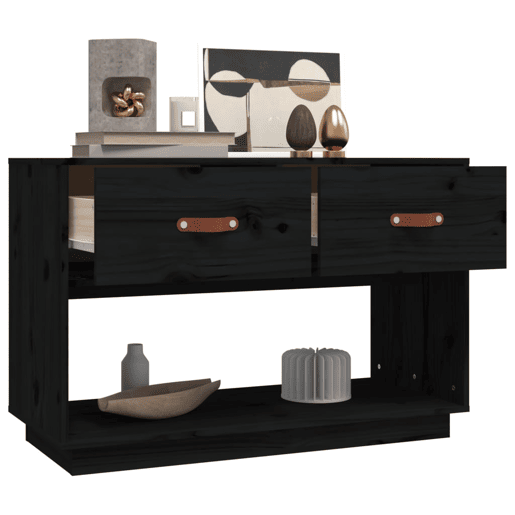 Móvel de TV - Modulo de TV - Armário de TV 90x40x60 cm madeira de pinho maciça preto