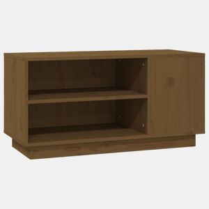 Móvel de TV - Modulo de TV - Armário de TV 80x35x40,5 cm madeira de pinho maciça castanho mel