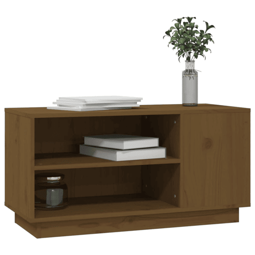 Móvel de TV - Modulo de TV - Armário de TV 80x35x40,5 cm madeira de pinho maciça castanho mel