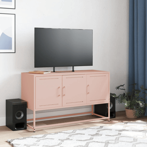 Móvel de TV - Modulo de TV - Armário de TV 100,5x39x60,5 cm aço rosa