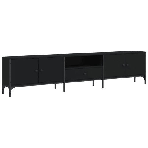 Móvel de TV - Modulo de TV - Armário de TV c gaveta 200x25x44 cm derivados de madeira preto