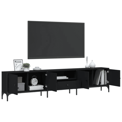 Móvel de TV - Modulo de TV - Armário de TV c gaveta 200x25x44 cm derivados de madeira preto