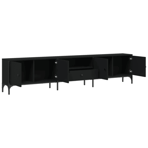 Móvel de TV - Modulo de TV - Armário de TV c gaveta 200x25x44 cm derivados de madeira preto