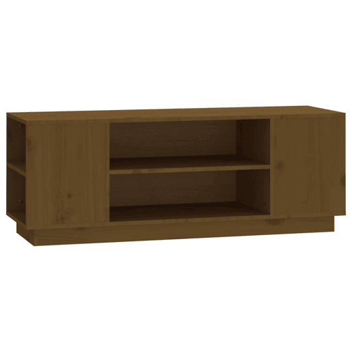 Móvel de TV - Modulo de TV - Armário de TV 110x35x40,5 cm madeira de pinho maciça castanho mel