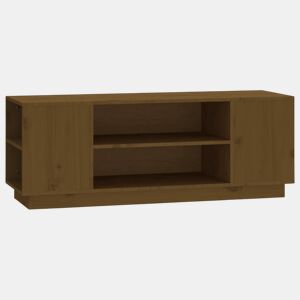Móvel de TV - Modulo de TV - Armário de TV 110x35x40,5 cm madeira de pinho maciça castanho mel