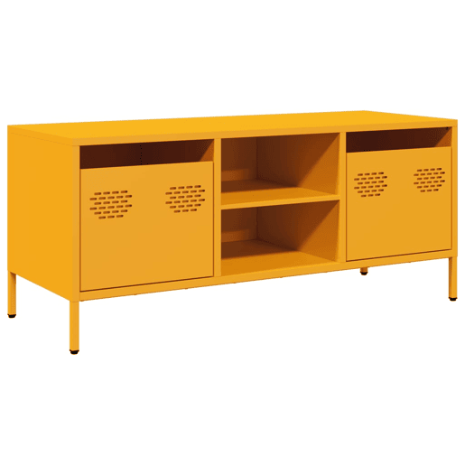 Móvel TV - Modulo de TV - Armário de TV 101,5x39x43,5 cm aço laminado a frio amarelo mostarda