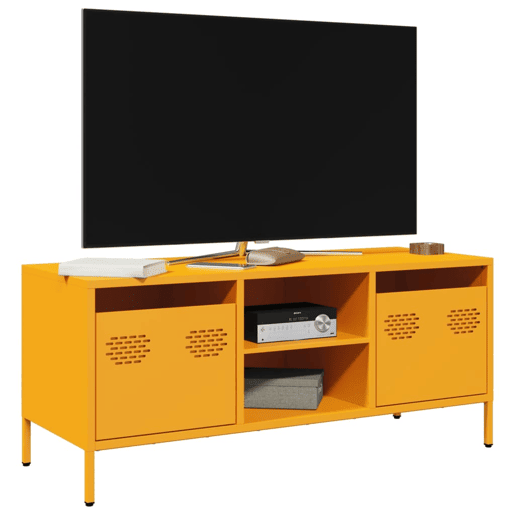 Móvel TV - Modulo de TV - Armário de TV 101,5x39x43,5 cm aço laminado a frio amarelo mostarda