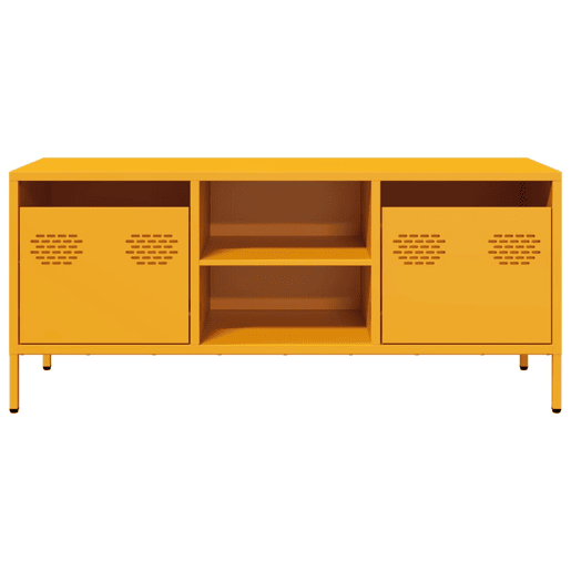 Móvel TV - Modulo de TV - Armário de TV 101,5x39x43,5 cm aço laminado a frio amarelo mostarda