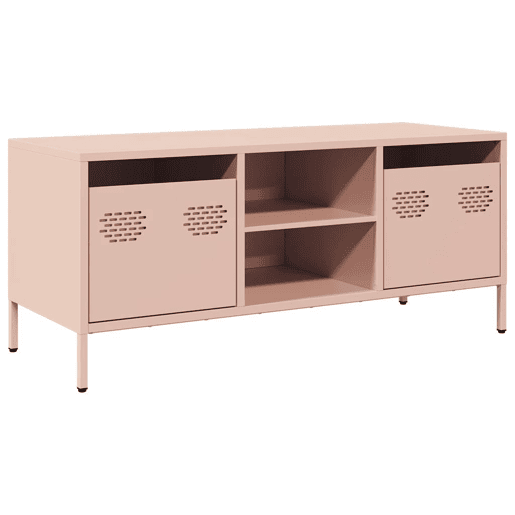 Móvel de TV - Modulo de TV - Armário de TV 101,5x39x43,5 cm aço laminado a frio rosa