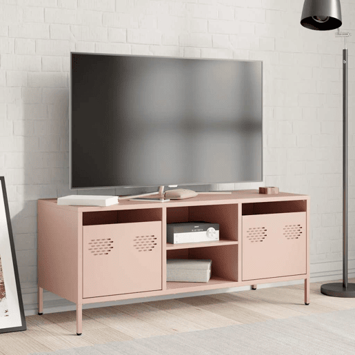 Móvel de TV - Modulo de TV - Armário de TV 101,5x39x43,5 cm aço laminado a frio rosa