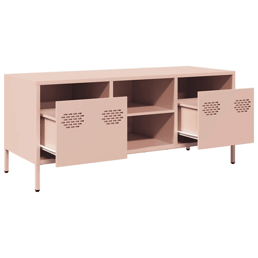 Móvel de TV - Modulo de TV - Armário de TV 101,5x39x43,5 cm aço laminado a frio rosa