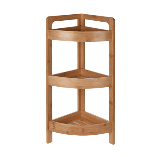 Prateleira de banheiro Well Home com 3 prateleiras em bambu Alt.61cm