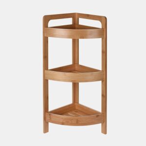 Prateleira de banheiro Well Home com 3 prateleiras em bambu Alt.61cm