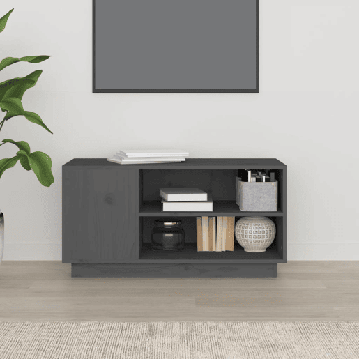 Móvel de TV - Modulo de TV - Armário de TV 80x35x40,5 cm madeira de pinho maciça cinzento