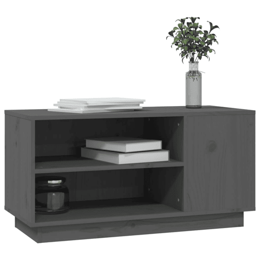 Móvel de TV - Modulo de TV - Armário de TV 80x35x40,5 cm madeira de pinho maciça cinzento