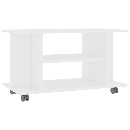 Móvel de TV - Modulo de TV - Armário de TV com rodas 80x40x45 cm deriv.madeira branco