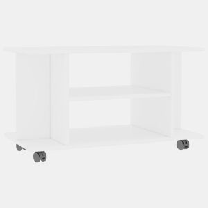 Móvel de TV - Modulo de TV - Armário de TV com rodas 80x40x45 cm deriv.madeira branco