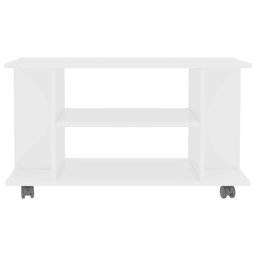 Móvel de TV - Modulo de TV - Armário de TV com rodas 80x40x45 cm deriv.madeira branco