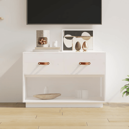 Móvel de TV - Modulo de TV - Armário de TV 90x40x60 cm madeira de pinho maciça branco