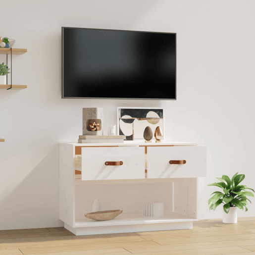 Móvel de TV - Modulo de TV - Armário de TV 90x40x60 cm madeira de pinho maciça branco