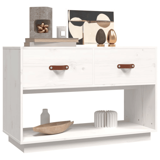 Móvel de TV - Modulo de TV - Armário de TV 90x40x60 cm madeira de pinho maciça branco